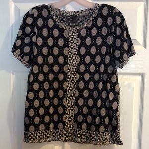 J. Crew mixed print top